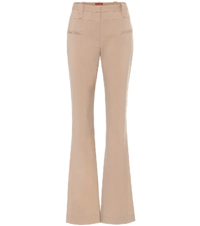 Shop Altuzarra Serge Stretch-wool Flared Pants In Beige