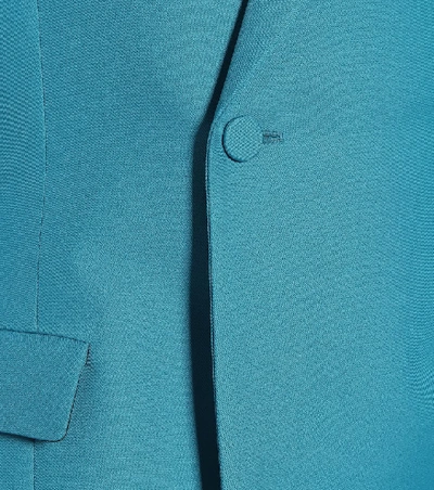 Balenciaga Tech Twill Double-breasted Blazer Jacket In Blue