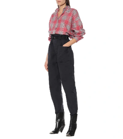 Shop Isabel Marant Étoile Ilaria Checked Cotton Shirt In Red