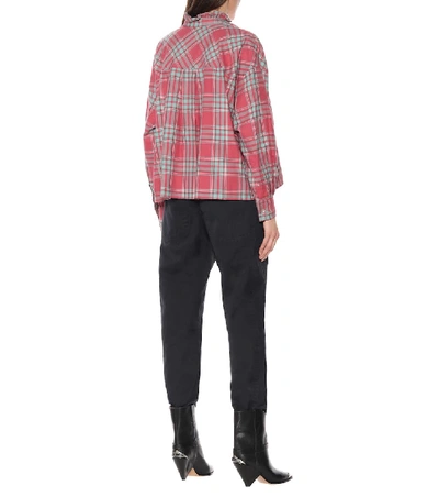 Shop Isabel Marant Étoile Ilaria Checked Cotton Shirt In Red