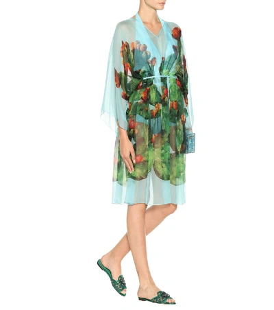 Shop Dolce & Gabbana Exclusive To Mytheresa.com - Printed Silk Kaftan In Multicoloured