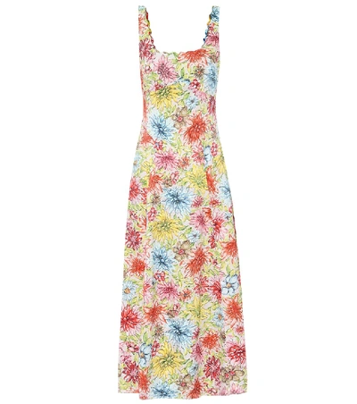 Shop Alexa Chung Kitty Floral Midi Dress In Multicoloured