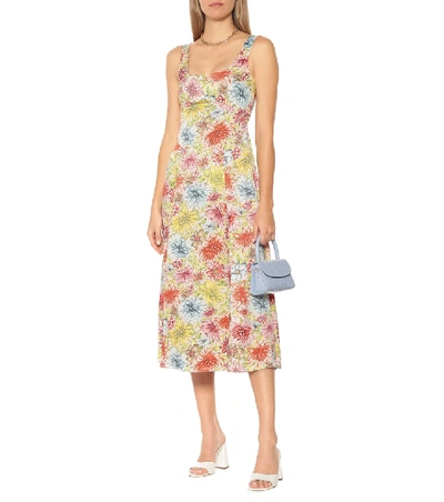 Shop Alexa Chung Kitty Floral Midi Dress In Multicoloured