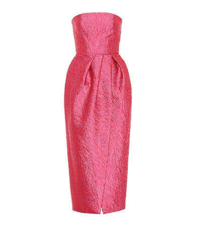 Shop Monique Lhuillier Jacquard Dress In Pink