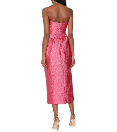Shop Monique Lhuillier Jacquard Dress In Pink