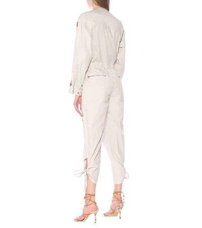 Shop Isabel Marant Gigi Jacquard Cotton Jumpsuit In White