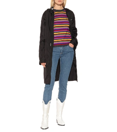 Shop Ganni Striped Cashmere Sweater In Multicoloured