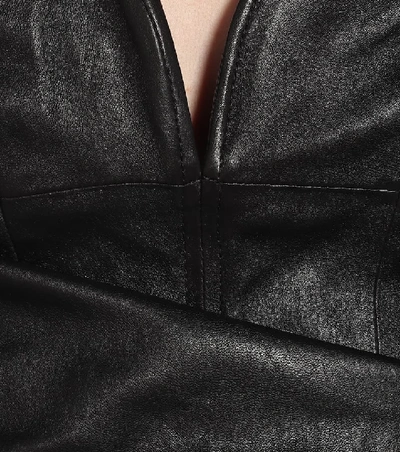 Shop Ben Taverniti Unravel Project Leather Bustier In Black