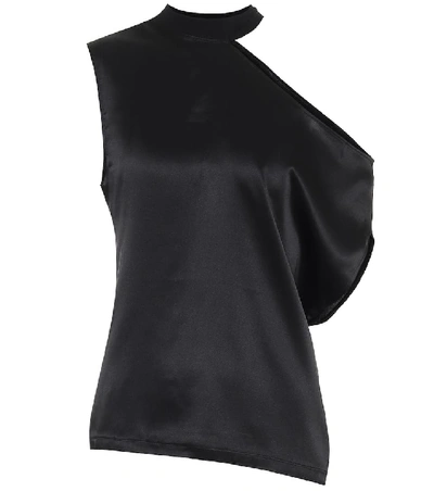 Rta Axel Cutout Cotton And Cashmere-blend Jersey Top In Black