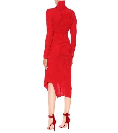 Shop Stella Mccartney Wool And Silk-blend Dress In Red