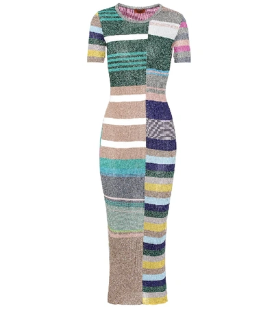 Shop Missoni Knitted Brocade Dress In Multicoloured