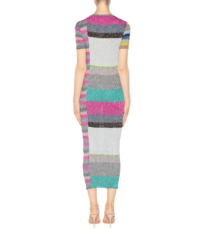 Shop Missoni Knitted Brocade Dress In Multicoloured