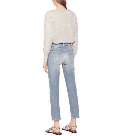 Shop 7 For All Mankind Roxanne Mid-rise Skinny Jeans In Blue