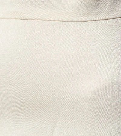 Shop Temperley London Castalia Silk-satin Bridal Pants In White