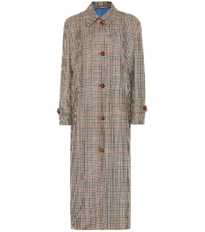 Shop Giuliva Heritage Collection The Maria Checked Wool Coat In Beige