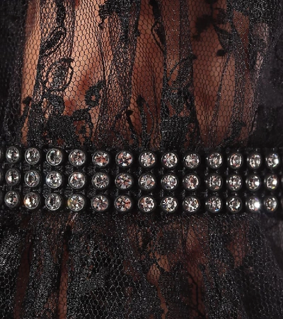 Shop Christopher Kane Embellished Lace Blouse In Black