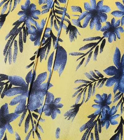 Shop Balenciaga Floral-printed Silk Blouse In Yellow