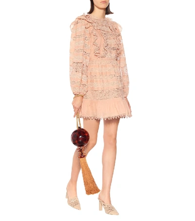 Shop Ulla Johnson Jolie Cotton-blend Minidress In Pink