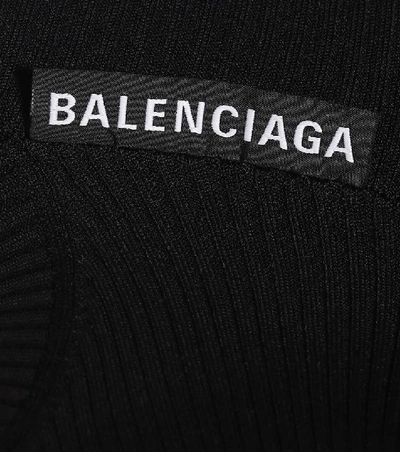 Shop Balenciaga Ribbed-knit Top In Black