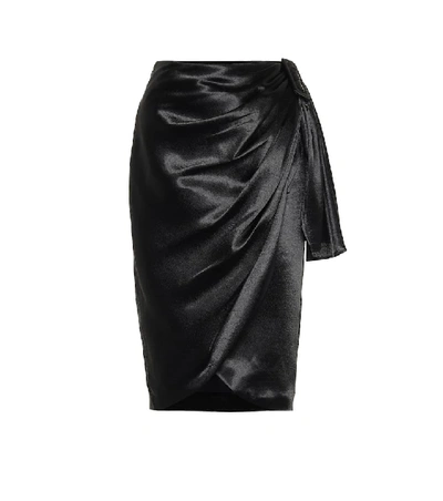 Shop Altuzarra Polly Satin Midi Skirt In Black
