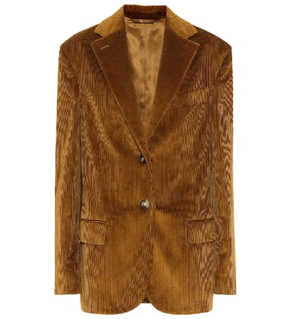 Shop Acne Studios Corduroy Blazer In Brown