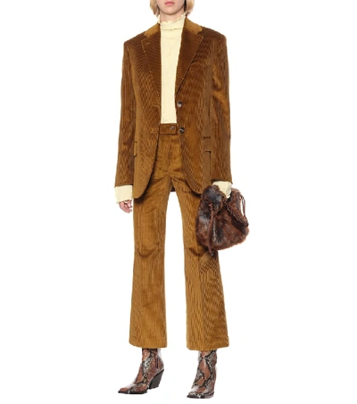 Shop Acne Studios Corduroy Blazer In Brown