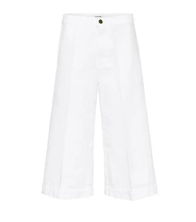 Shop Frame Le Culotte Cropped High-rise Jeans In White