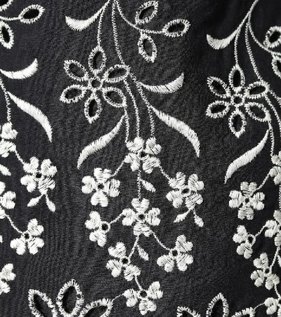 Shop Athena Procopiou Moonbeams Embroidered Cotton Dress In Black