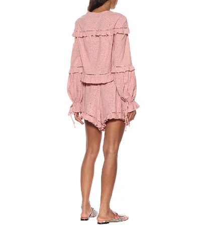 Shop Jonathan Simkhai Broderie Anglaise Cotton Blouse In Pink