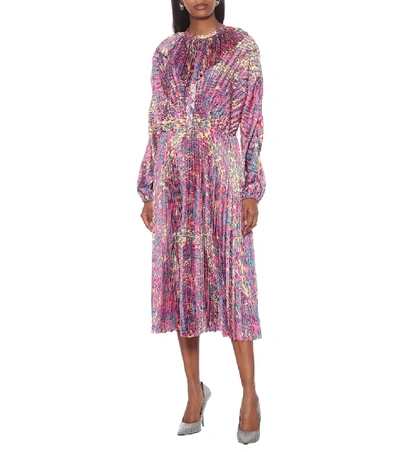 Shop Vetements Leopard-print Satin Midi Dress In Multicoloured