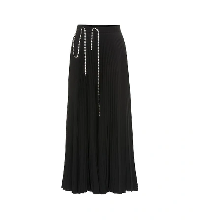 Shop Christopher Kane Embellished Pleated Midi Skirt In Black