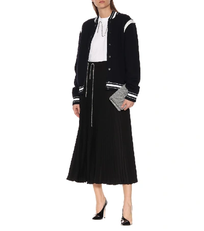 Shop Christopher Kane Embellished Pleated Midi Skirt In Black