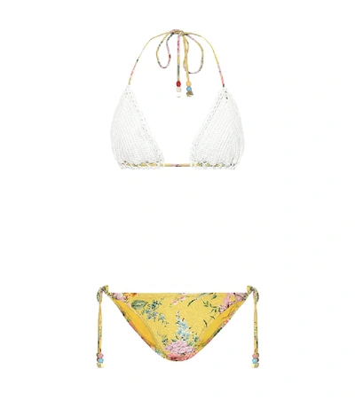 Shop Zimmermann Zinnia Mismatched Bikini In White