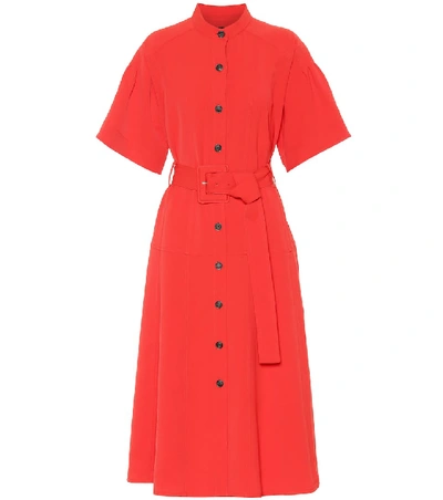 Shop Proenza Schouler Crêpe Shirt Dress In Red