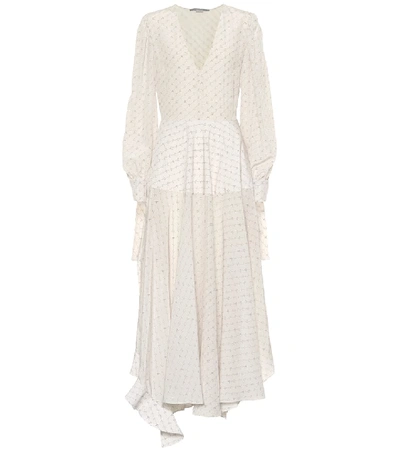 Shop Stella Mccartney Printed Silk Midi Dress In White