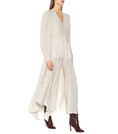 Shop Stella Mccartney Printed Silk Midi Dress In White