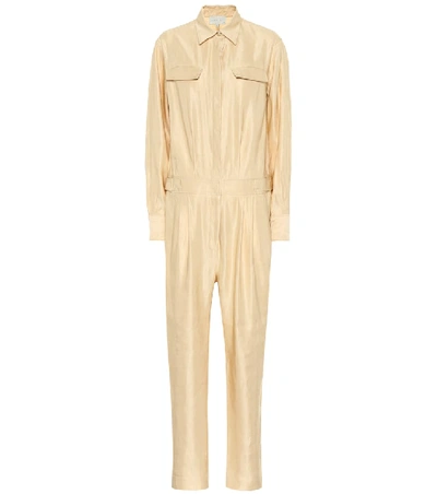 Shop Arje Anouk Linen-blend Jumpsuit In Beige