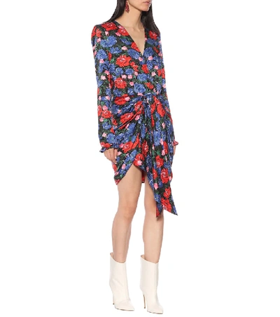 Shop Magda Butrym Lesina Silk-jacquard Minidress In Multicoloured