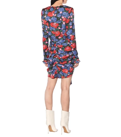 Shop Magda Butrym Lesina Silk-jacquard Minidress In Multicoloured
