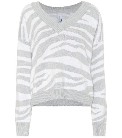 Shop Varley Calvert Zebra-striped Sweater In Grey