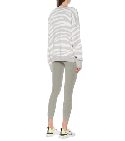 Shop Varley Calvert Zebra-striped Sweater In Grey