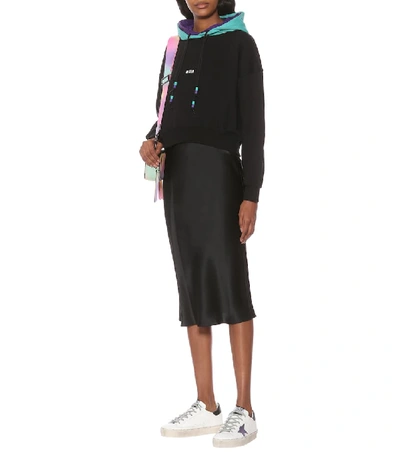 Shop Msgm Cotton-jersey Hoodie In Black