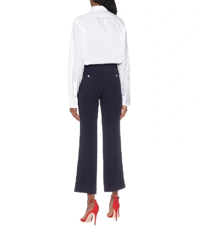 Shop Gucci Stretch-cady Flared Pants In Blue