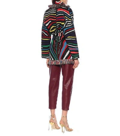 Shop Alanui Zebra Wool-blend Cardigan In Multicoloured