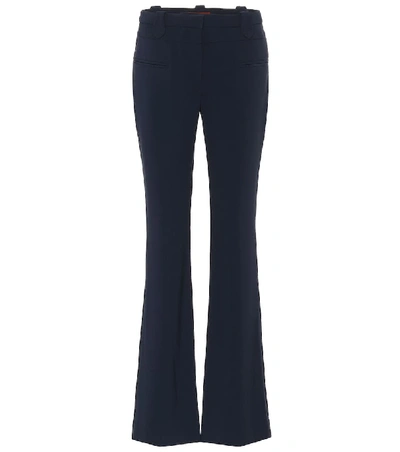 Shop Altuzarra Serge Crêpe Flared Pants In Blue