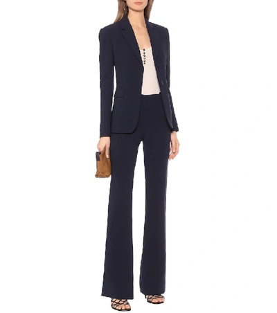 Shop Altuzarra Serge Crêpe Flared Pants In Blue