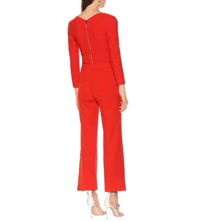 Shop Roland Mouret Dilman High-rise Wide-leg Pants In Red