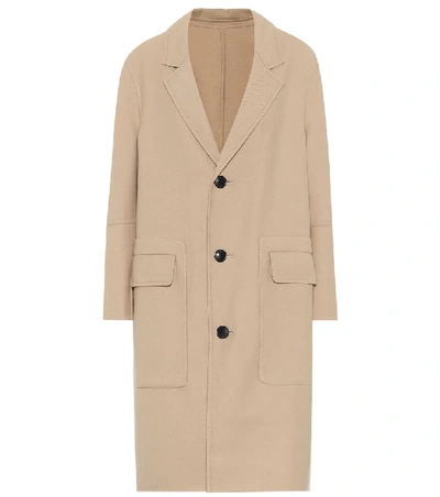 Shop Ami Alexandre Mattiussi Wool-blend Coat In Beige