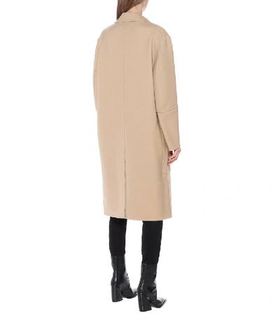 Shop Ami Alexandre Mattiussi Wool-blend Coat In Beige