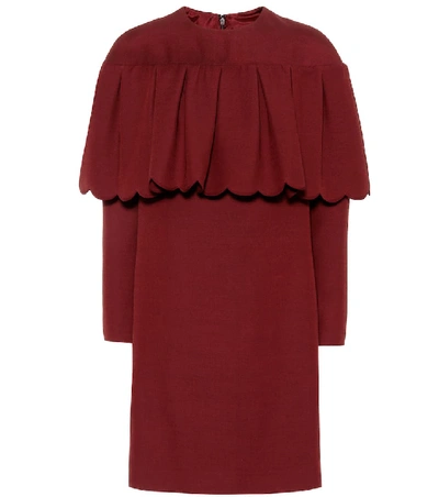 Shop Valentino Wool And Silk Crêpe Minidress In Red